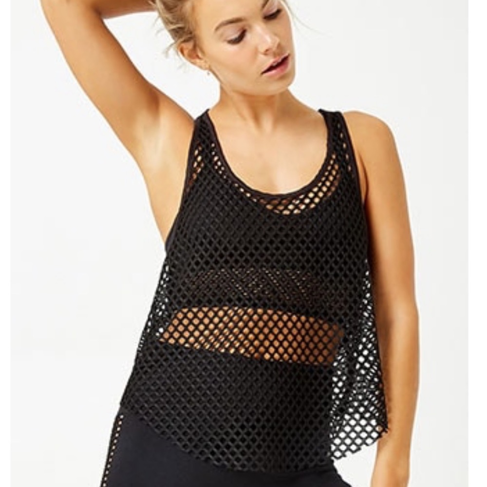 Active Sheer Mesh Knit Tank Top